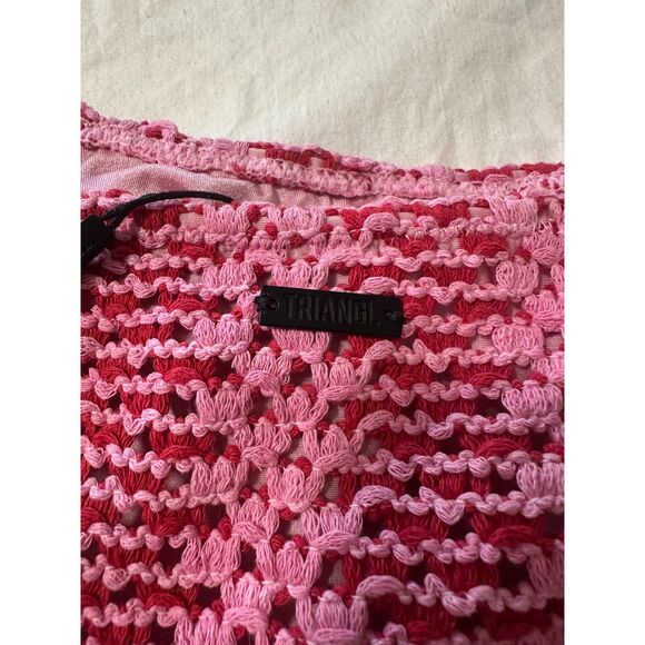 VINCA - ALINA Pink Crochet Triangle Bikini Set - Picture 5 of 6